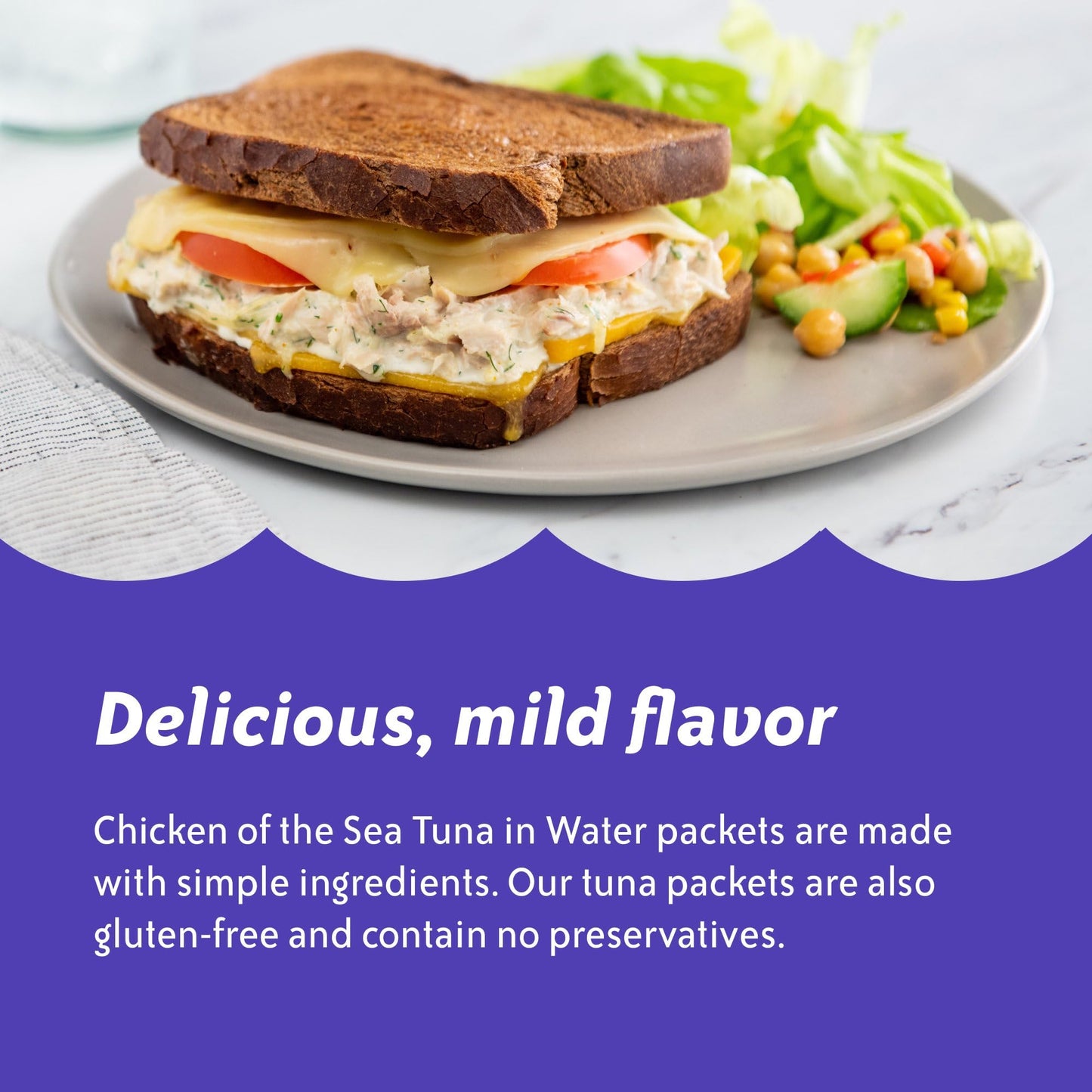 Chicken Of The Sea Albacore Tuna In Water Packet, 2.5 Ounce Packets (Pack Of 12), Wild Caught Tuna, Gluten-Free