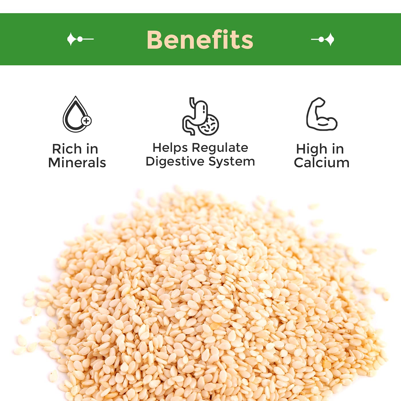 Sincerely Nuts Hulled Sesame Seeds | A Heart Healthy Snack Rich In Fiber, Minerals & Antioxidants | Source Of Plant Based Protein | Gluten Free & Kosher, Bulk 5(Lb) Bag