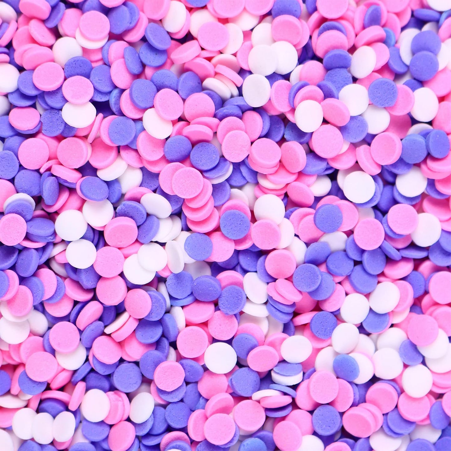 Edible Confetti Sprinkles For Cake Decorating, Round Sprinkles, Purple, Pink And White Sprinkles For Baking, Cupcakes, Macarons,