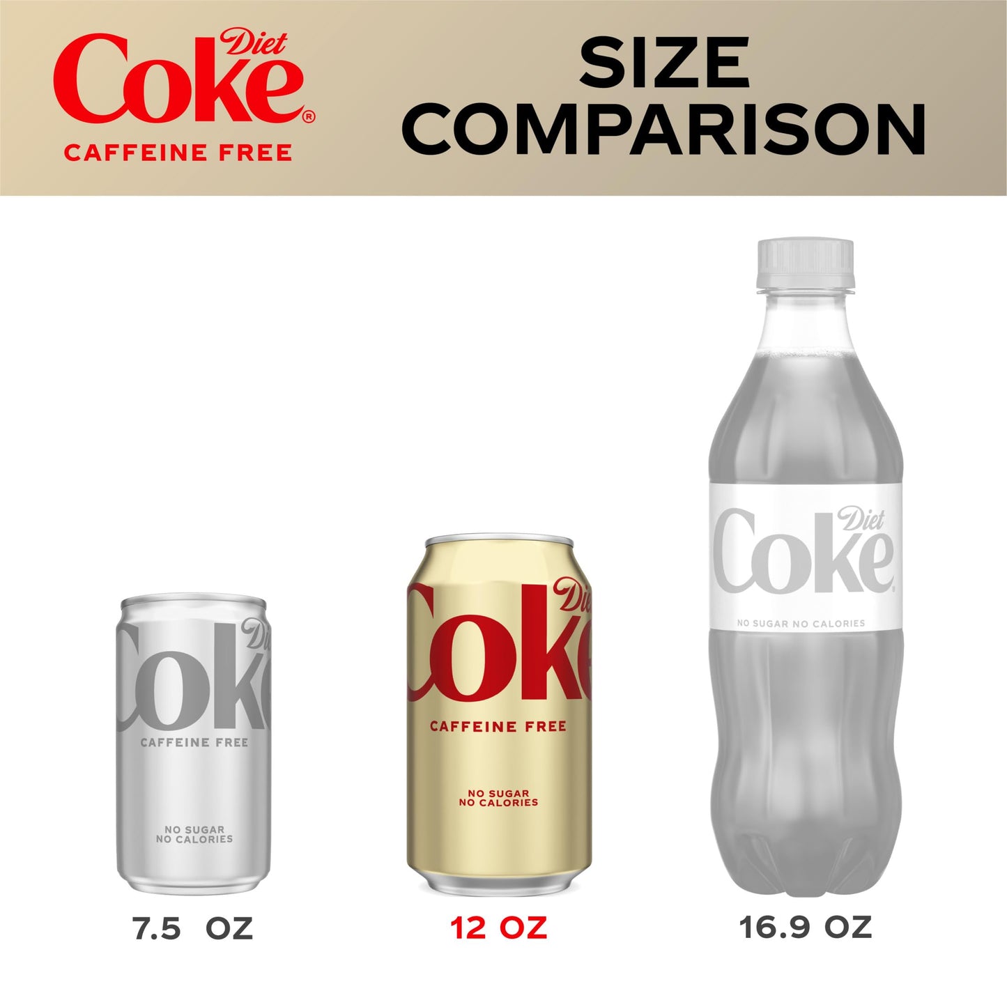 Diet Coke Caffeine Free Soda, 12 fl oz, 12 Pack, Caramel, Model 049000029345
