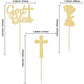 Gyufise 24Pcs Gold Glitter God Bless And Cross Cupcake Toppers Girl Babyshower Cake Topper Decorations For Babyshower Girl Bapti