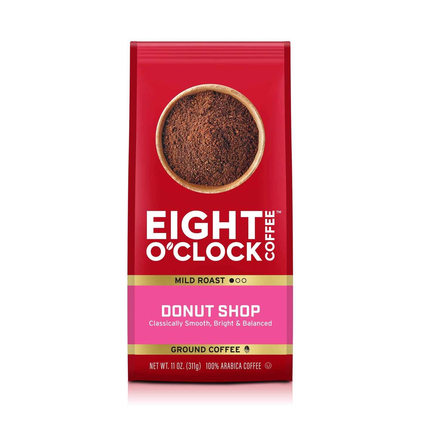 Eight O'Clock Coffee Donut Shop, 11 Ounce (Pack Of 1), Mild Roast 100% Arabica Ground Coffee, Kosher Certified