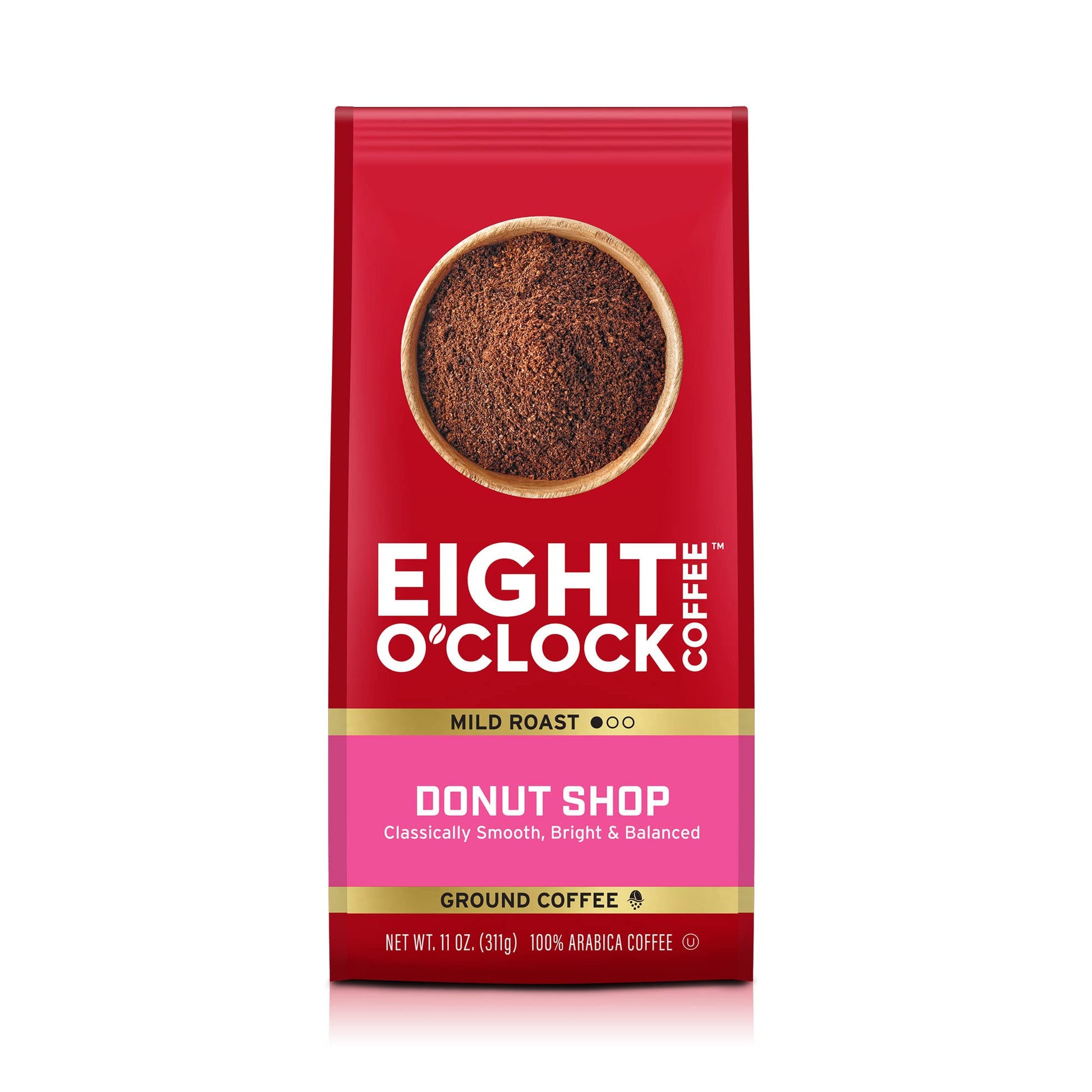 Eight O'Clock Coffee Donut Shop, 11 Ounce (Pack Of 1), Mild Roast 100% Arabica Ground Coffee, Kosher Certified