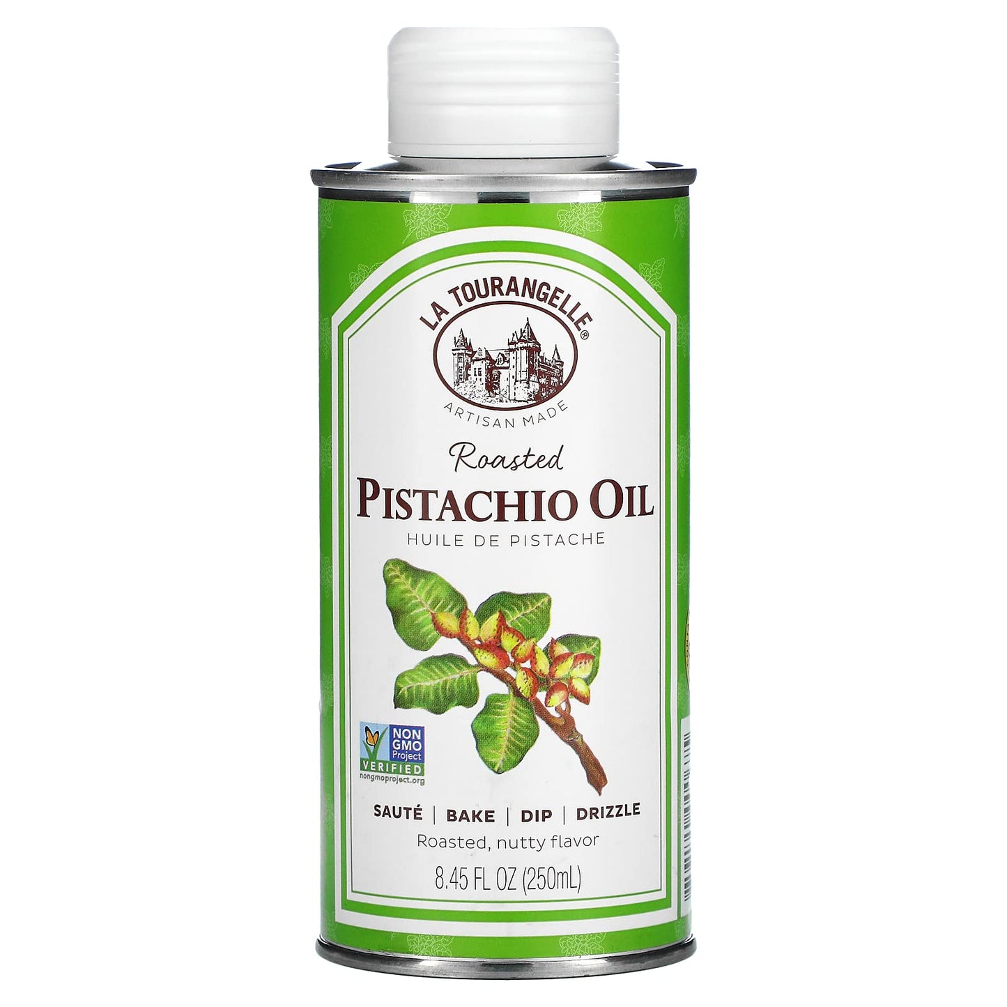 La Tourangelle, Roasted Pistachio Expeller-Pressed Oil for Cooking, Baking, and Beauty, Adds Flavor to Vinaigrettes, Sauces, Mar