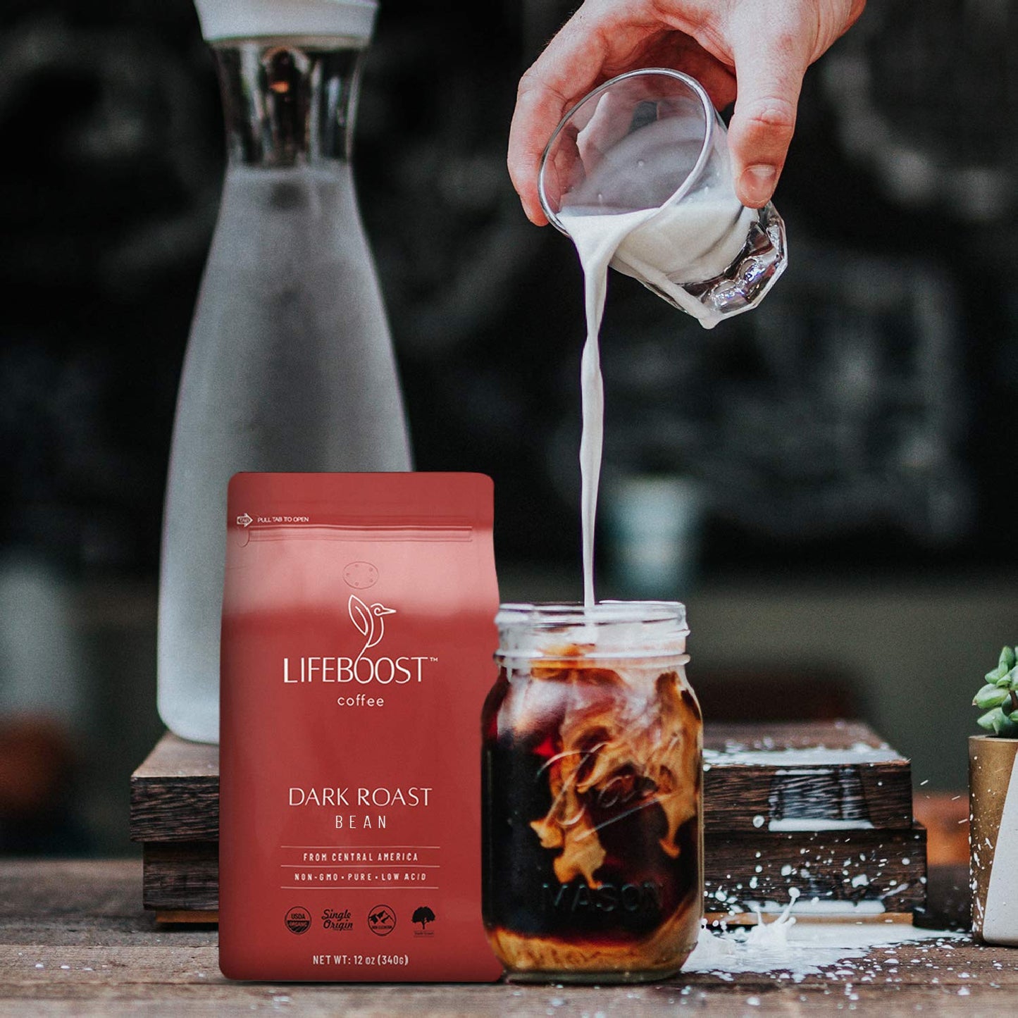 Lifeboost Dark Organic Coffee Beans - Single Origin Non-Gmo Dark Roast Low Acid Coffee Beans - Third Party Tested For Mycotoxins