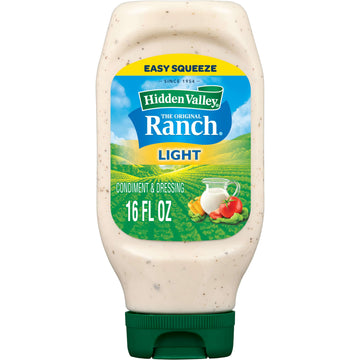 Hidden Valley Light Ranch Condiment and Dressing Easy Squeeze, 16 OZ