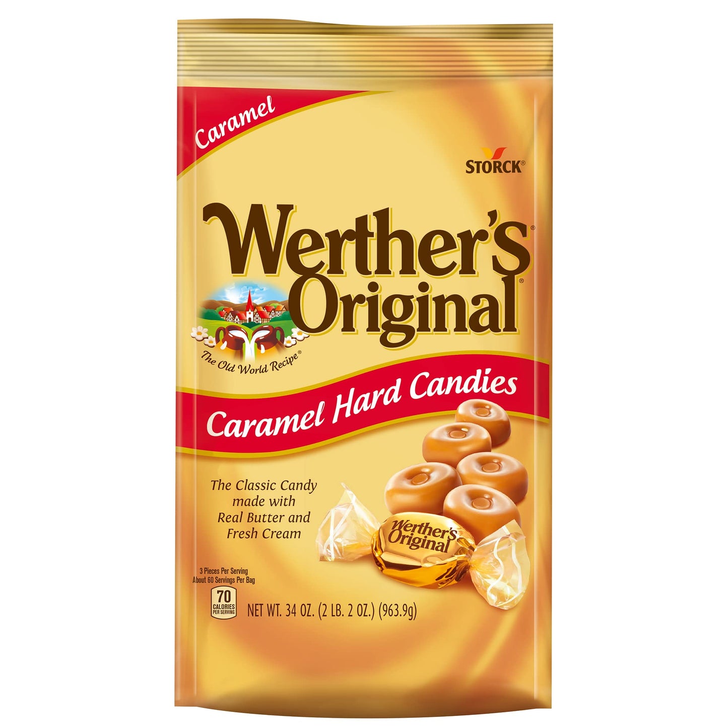 Werther'S Original Hard, 34.0-Ounce Bags (Pack Of 6)