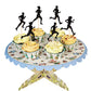 24 Pcs Running Cupcake Toppers Black Glitter Sports Fitness Cupcake Picks For Running Theme Boys Girls Birthday Party Cake Decor
