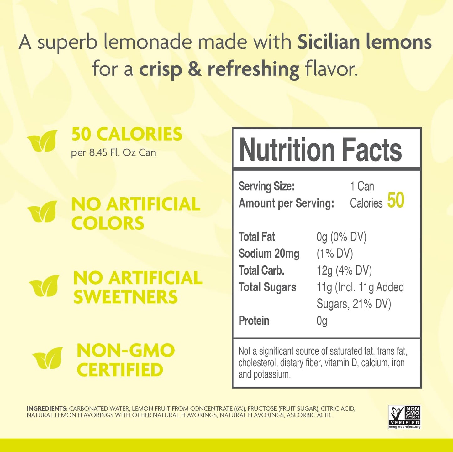 Fever-Tree Sparkling Sicilian Lemonade - enhanced Quality Mixer - Refreshing Beverage for Cocktails & Mocktails. Naturally Sourced Ingredients  No Artificial Sweeteners or Colors - 8.5 Fl Oz Cans - Pack of 24