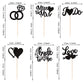 YCTHUNFISH 36 Pack Bridal Shower Cupcake Toppers Glitter Diamond Ring Black Bamboo Picks