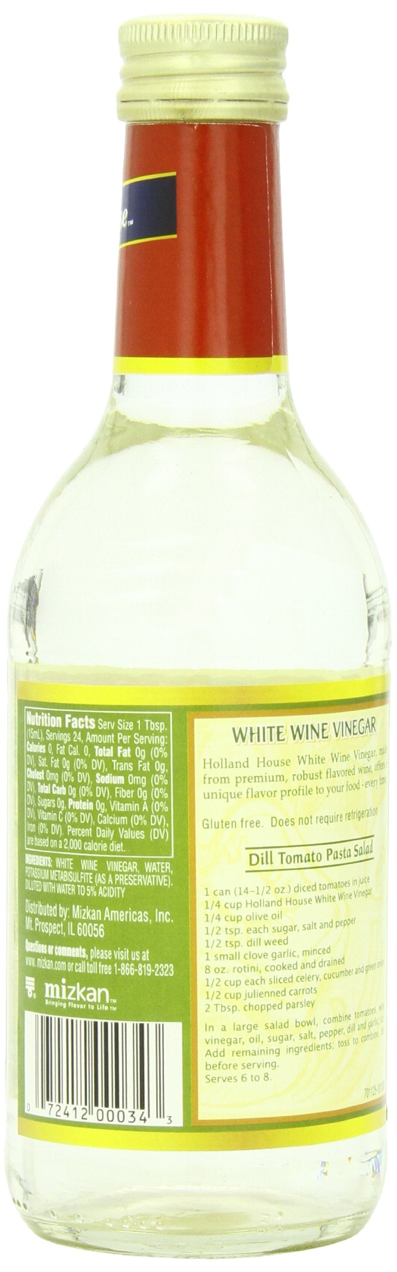 Holland House White Wine Vinegar, 12 Fl Oz, Pack of 6, Model 098548