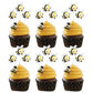 Gyufise 24Pcs Bumble Bee Cupcake Toppers Little Figurine Bee Cupcake Picks Oh Babee Cake Decorations For Bee Theme Baby Shower K