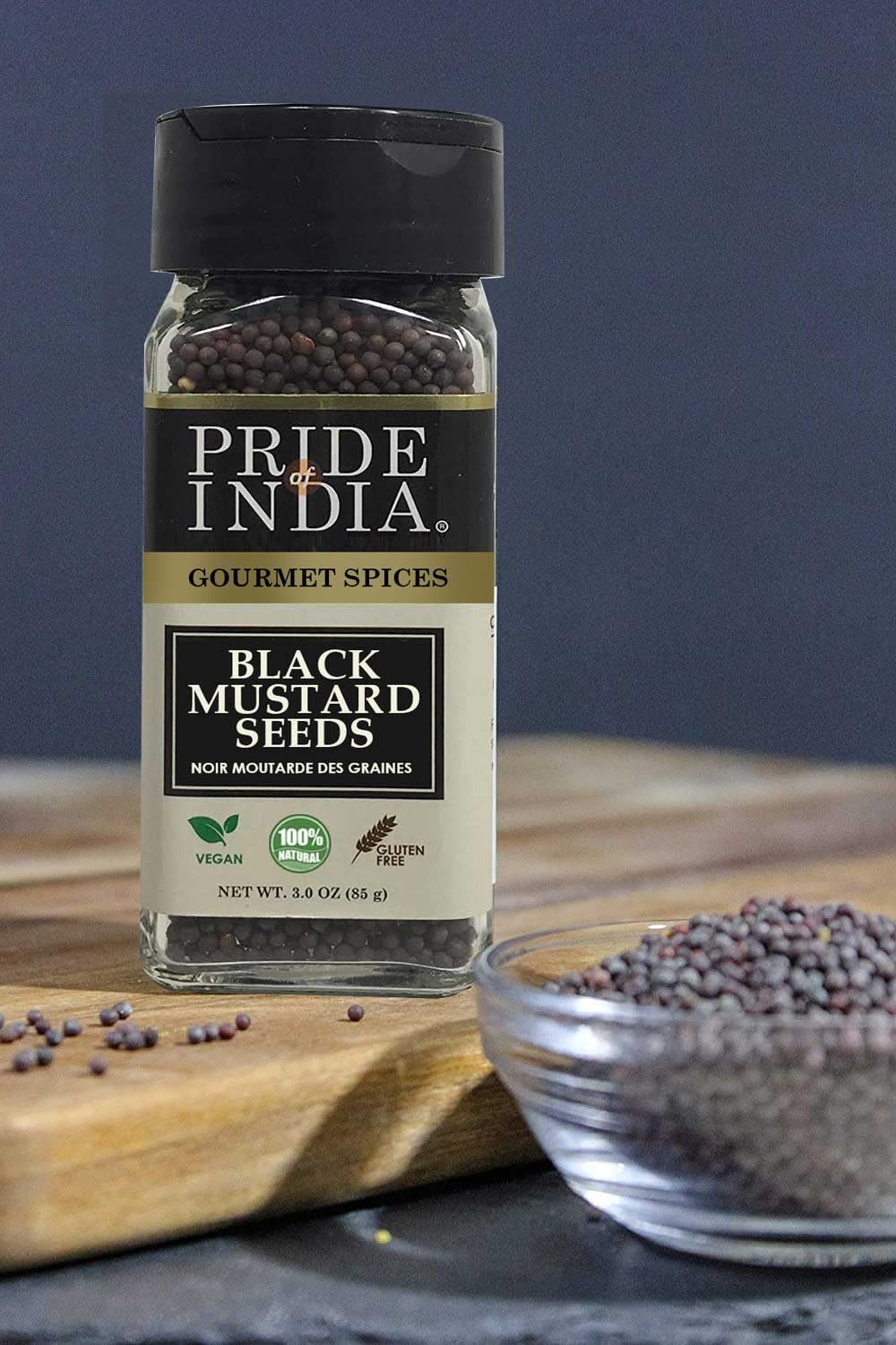 Pride Of India ?Black Mustard Seed ?Gourmet & Vegan Indian Spice ?Pungent/Spicy Flavor ?Dry Seasoning - Gluten & Gmo Free ?Easy