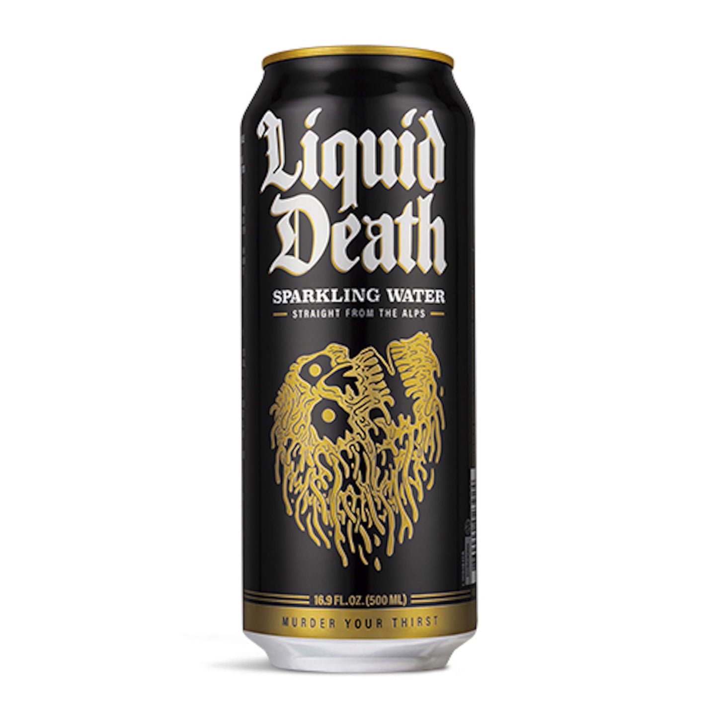 Liquid Death Sparkling Mountain Water, 18-Pack of 16.9oz Cans, Natural Minerals & Electrolytes, Real Mountain Source