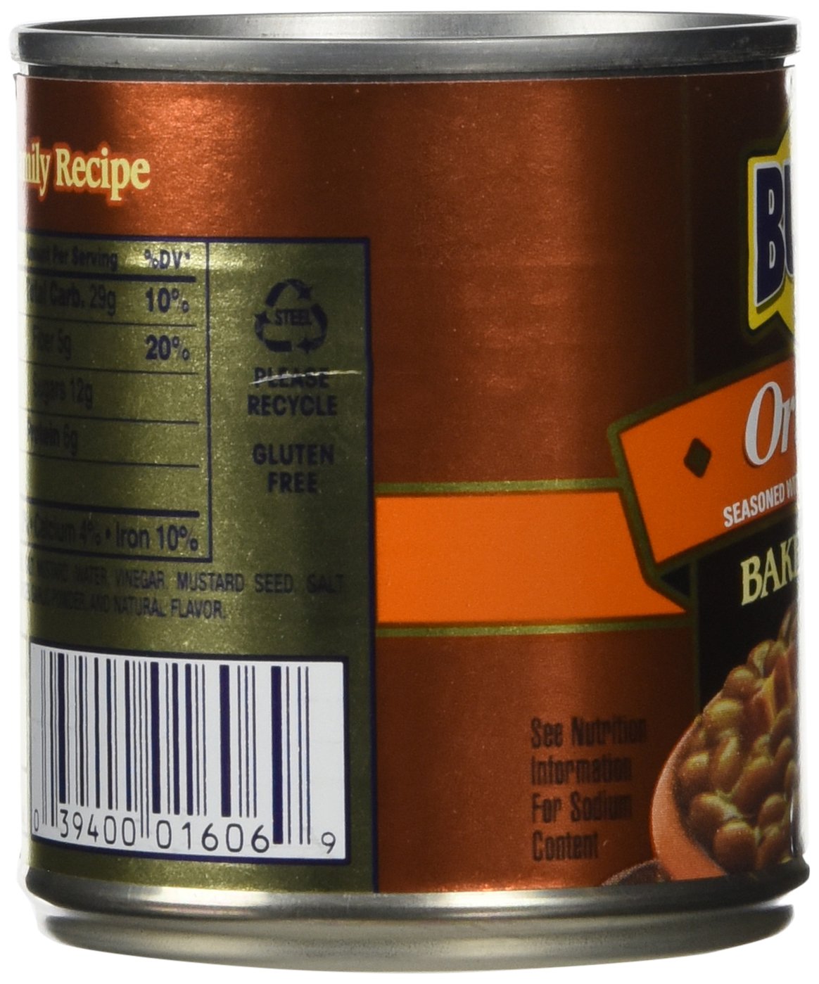 Bush's Best Baked Beans Original Seasoned with Bacon & Brown Sugar 8.3 OZ (Pack of 6)
