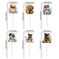 Gyufise Dog Cupcake Toppers - 36Pcs Cartoon Puppy Picks for Pet Theme Baby Shower & Birthday Parties, Paper, Dog Color