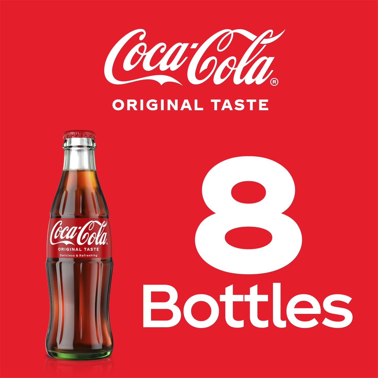 Coca-Cola Glass Bottle 8 fl oz 6 Pack - Caramel, Model 049000018349, Glass