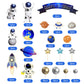 Ayearparty 32 Pcs Space Cake Toppers Outer Space Cake Decorations Astronaut Figurines Planet Rocket Stars And Satellite Pearl Ba