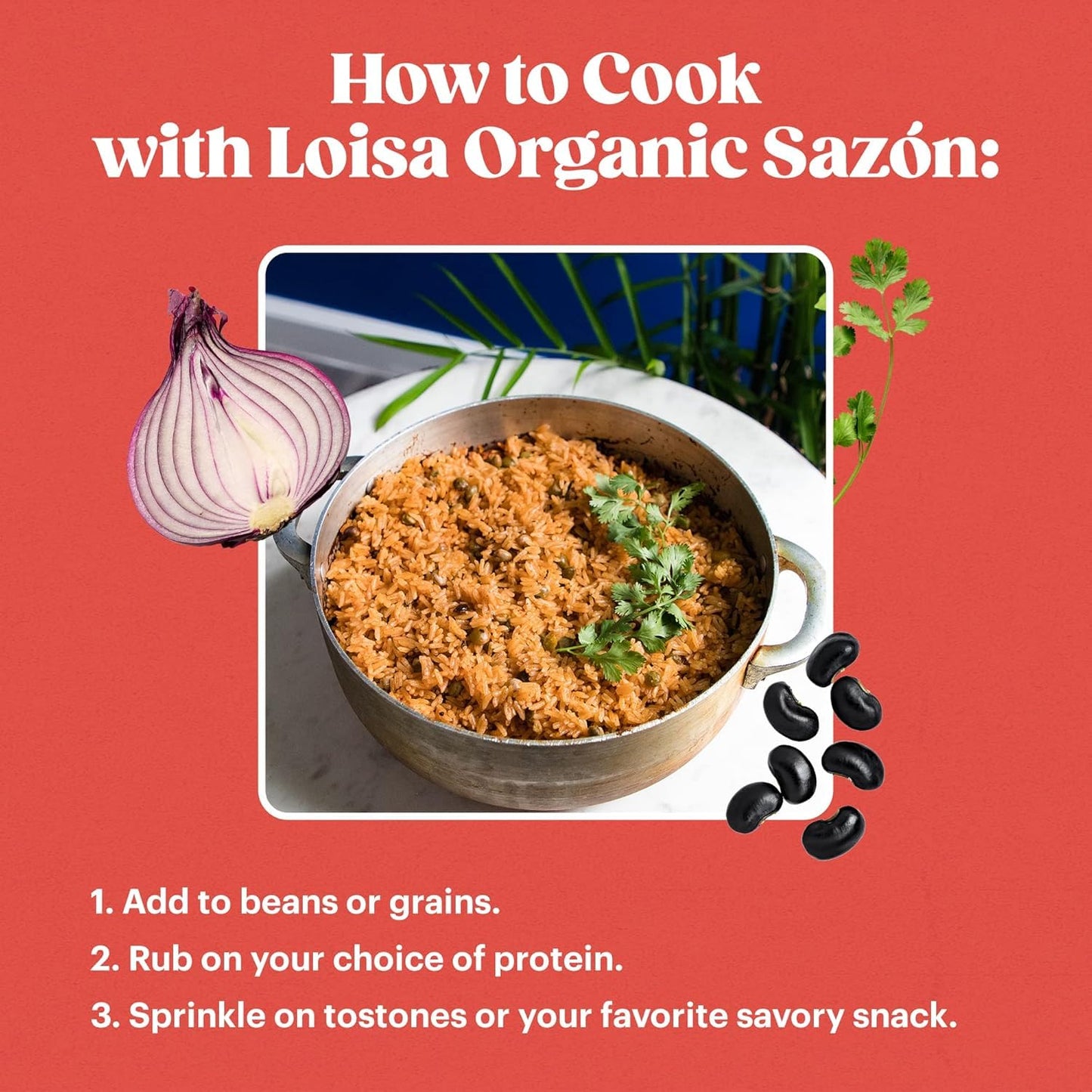 Loisa Seasoning, Usda Organic, Non-Gmo, No-Msg, No Preservatives, No Artificial Coloring, No Artificial Flavors, 2.9Oz (Salt-Fre