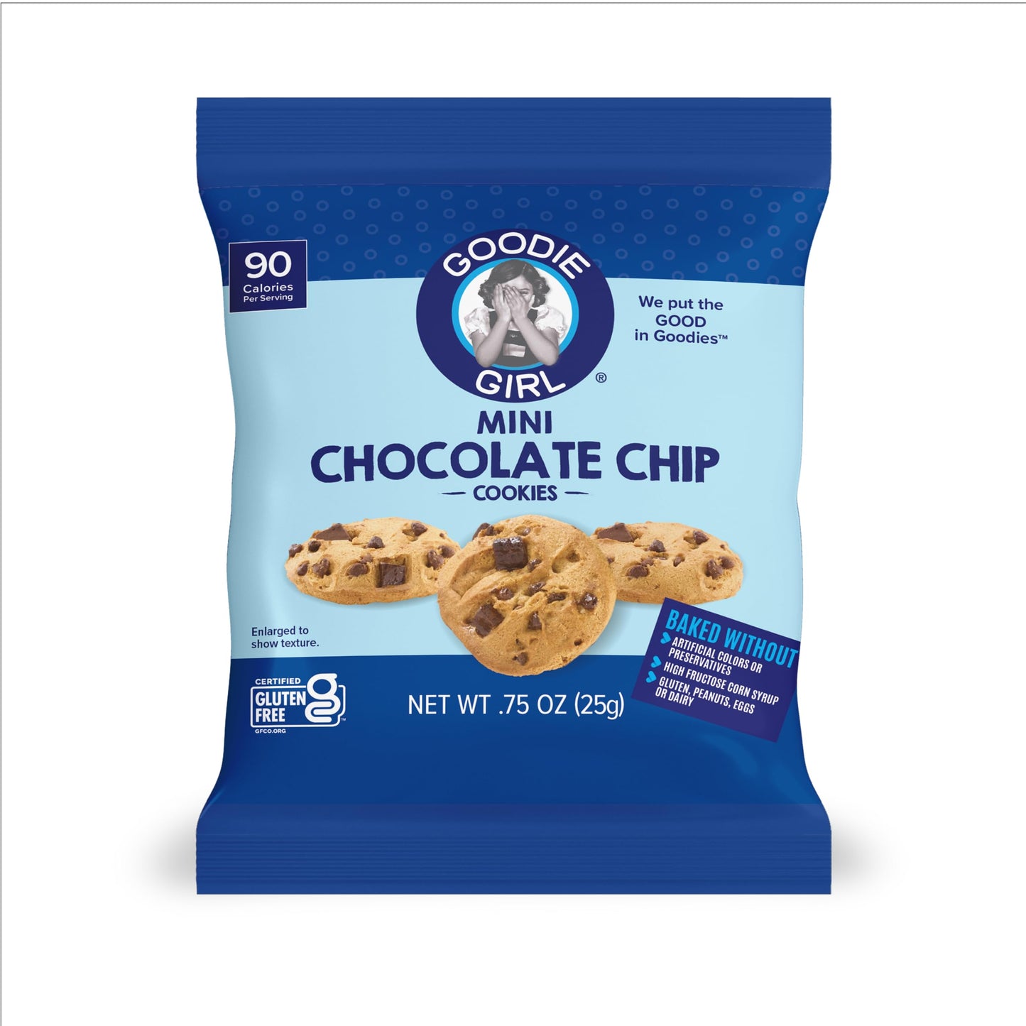 Goodie Girl Mini Chocolate Chip Cookies | Gluten Free, Peanut Free | 24 Snack Packs | 90 Calories
