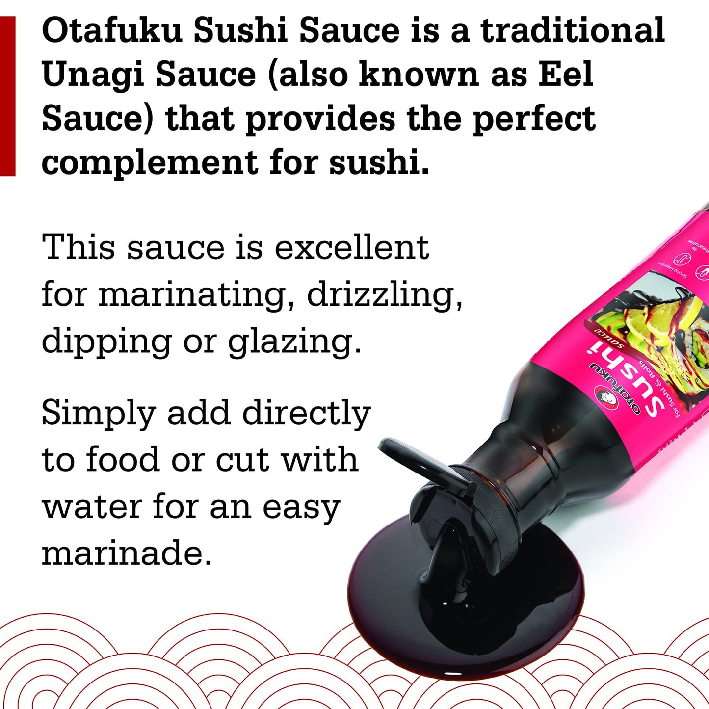 Otafuku Sushi Eel Sauce For Sushi Rolls, Japanese Unagi Sauce Gluten Free, 15 Oz (6 Pack)