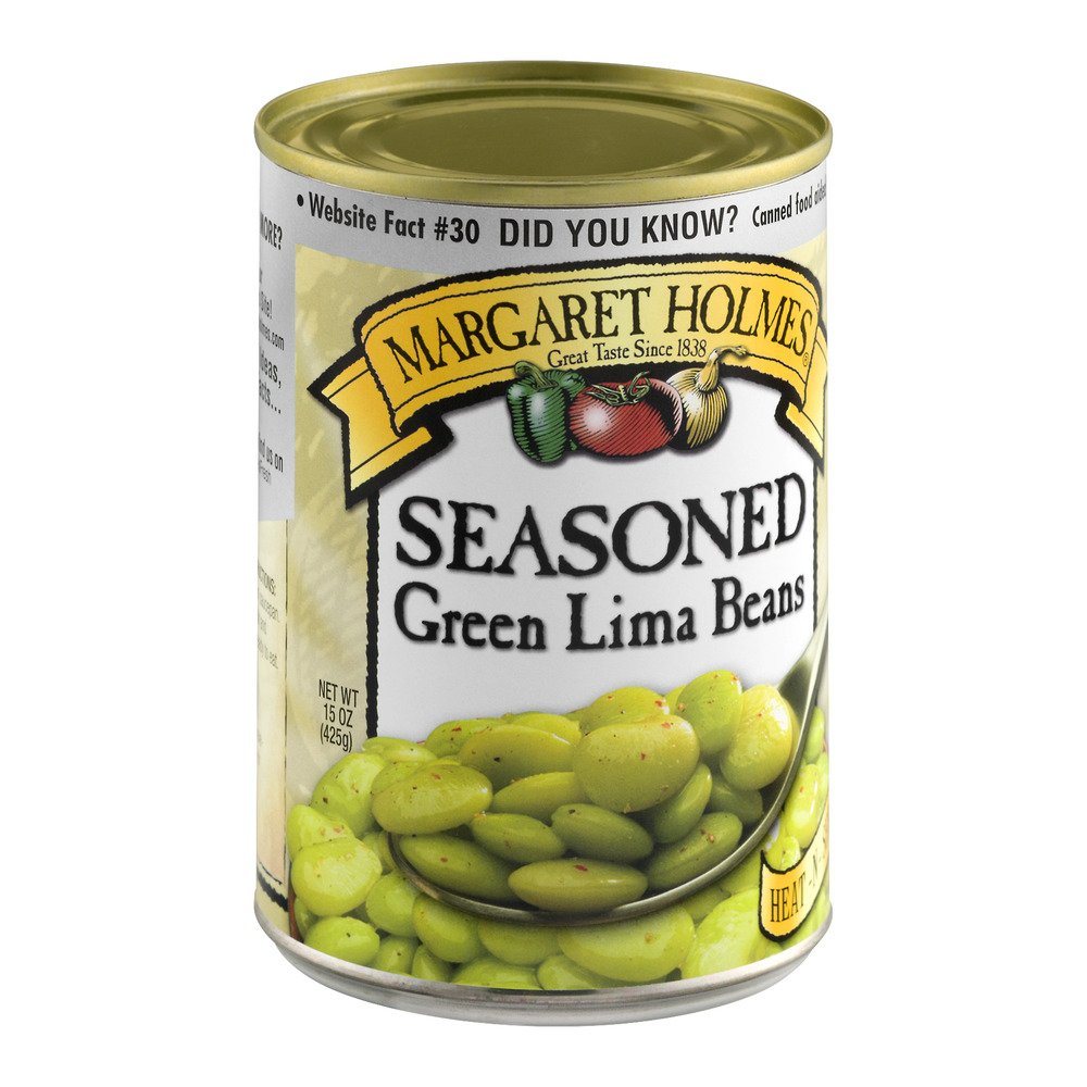 Margaret Holmes, Medium Seasoned Green Lima Beans, 15Oz Can (Pack Of 6)