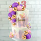51 Pcs Pink Purple Balls Cake Toppers Butterfly Cake Decorations Happy Birthday Cake Topper For Wedding Baby Shower Birthday Flo