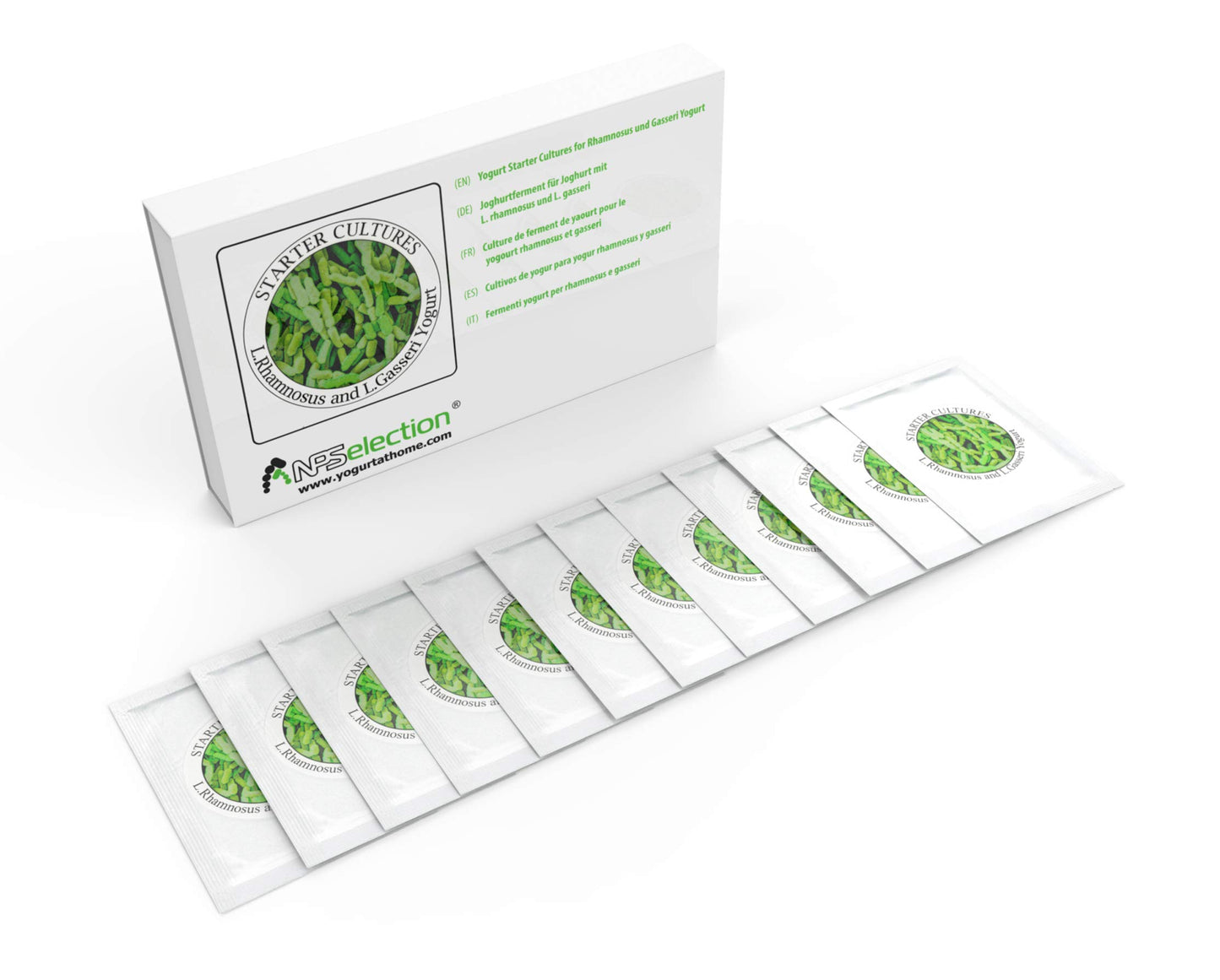 Natural Probiotic Selection Yogurt Starter Cultures - Pack of 12 Freeze-Dried Sachets for Lactobacillus Rhamnosus and L.Gasseri