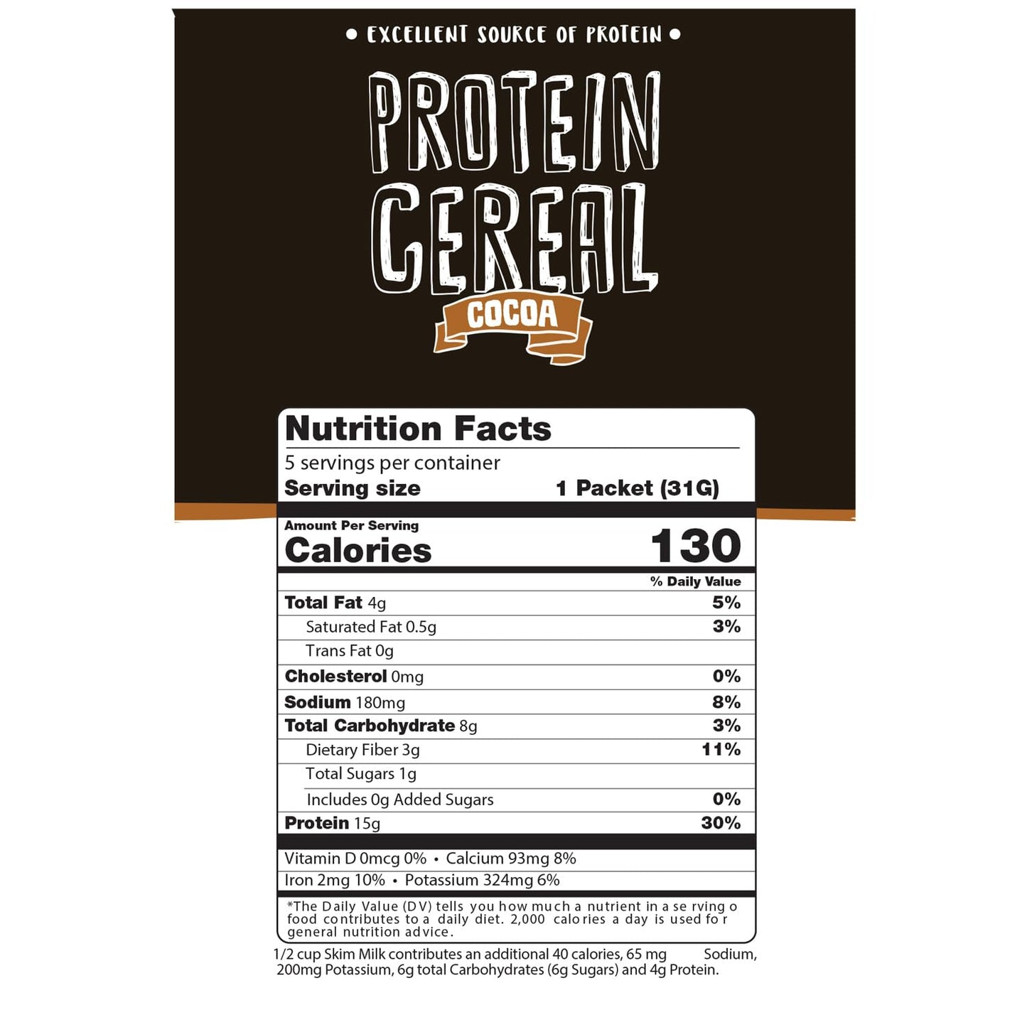 3 Pack Protein Cereal, Low Carb Cereal, High Protein Cereal, 15G Protein, 5G Net Carbs, High Performance Cereal, Macro-Controlle
