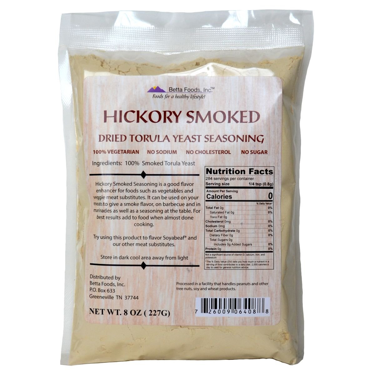 Betta Foods Hickory Smoked Dried Torula Yeast Seasoning, 8 Ounce (Pack of 1)