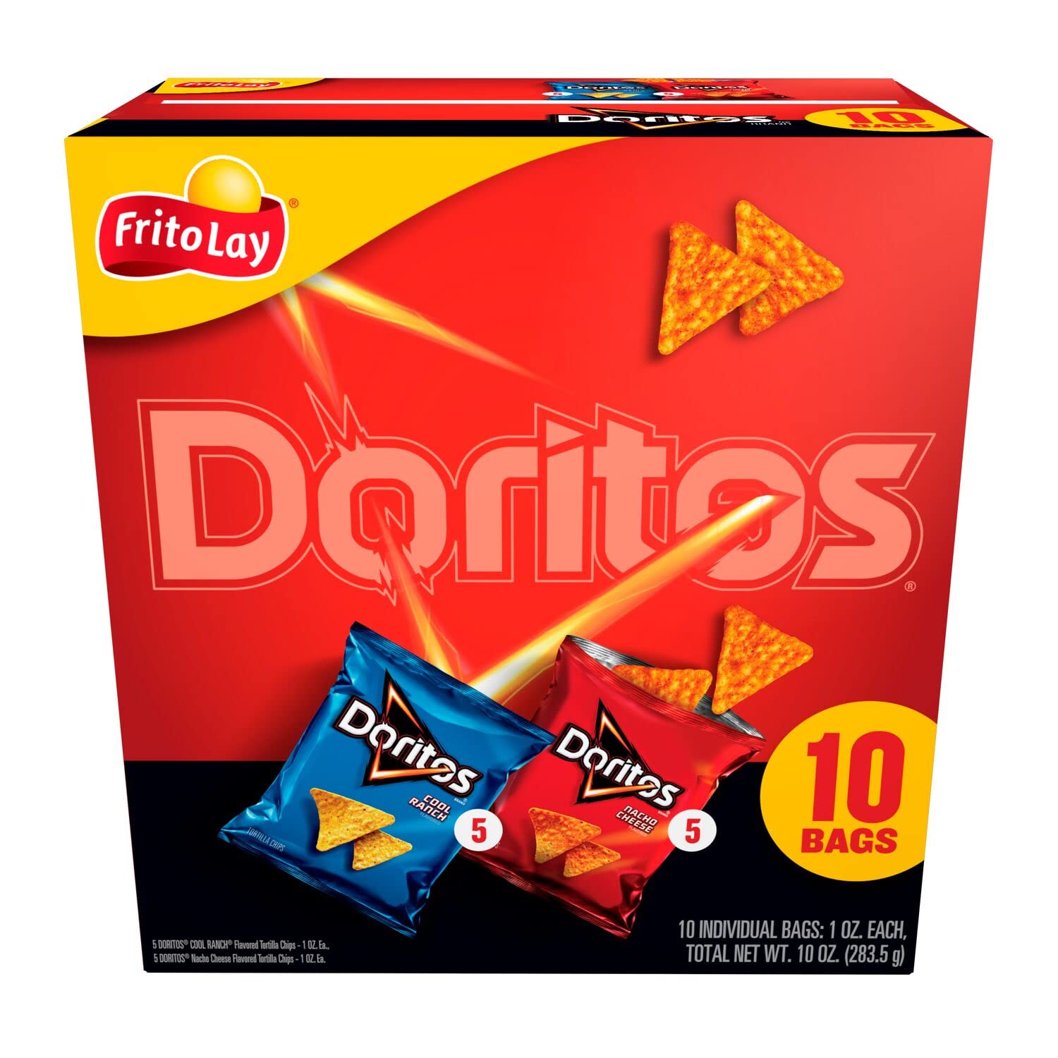 Frito-Lay Doritos Mix Variety Pack Nacho Cheese & Cool Ranch 1Oz Bags (10 Pack)