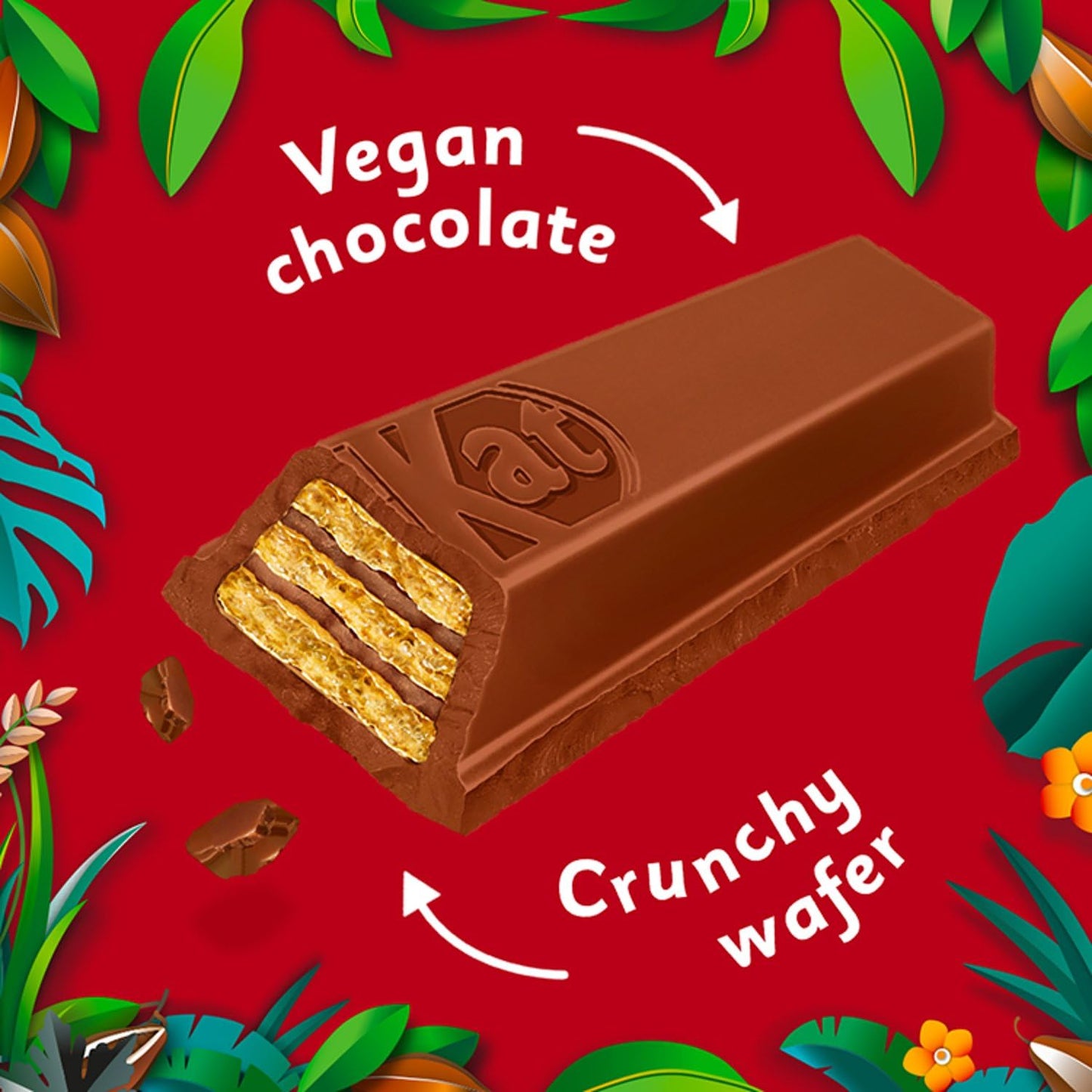 Kitkat Vegan 4 Finger Organic Plant Based Chocolate Bar 12 Pack 41.5G, Dairy Free Bars, Healthy Chocolate 1.46 Ounce