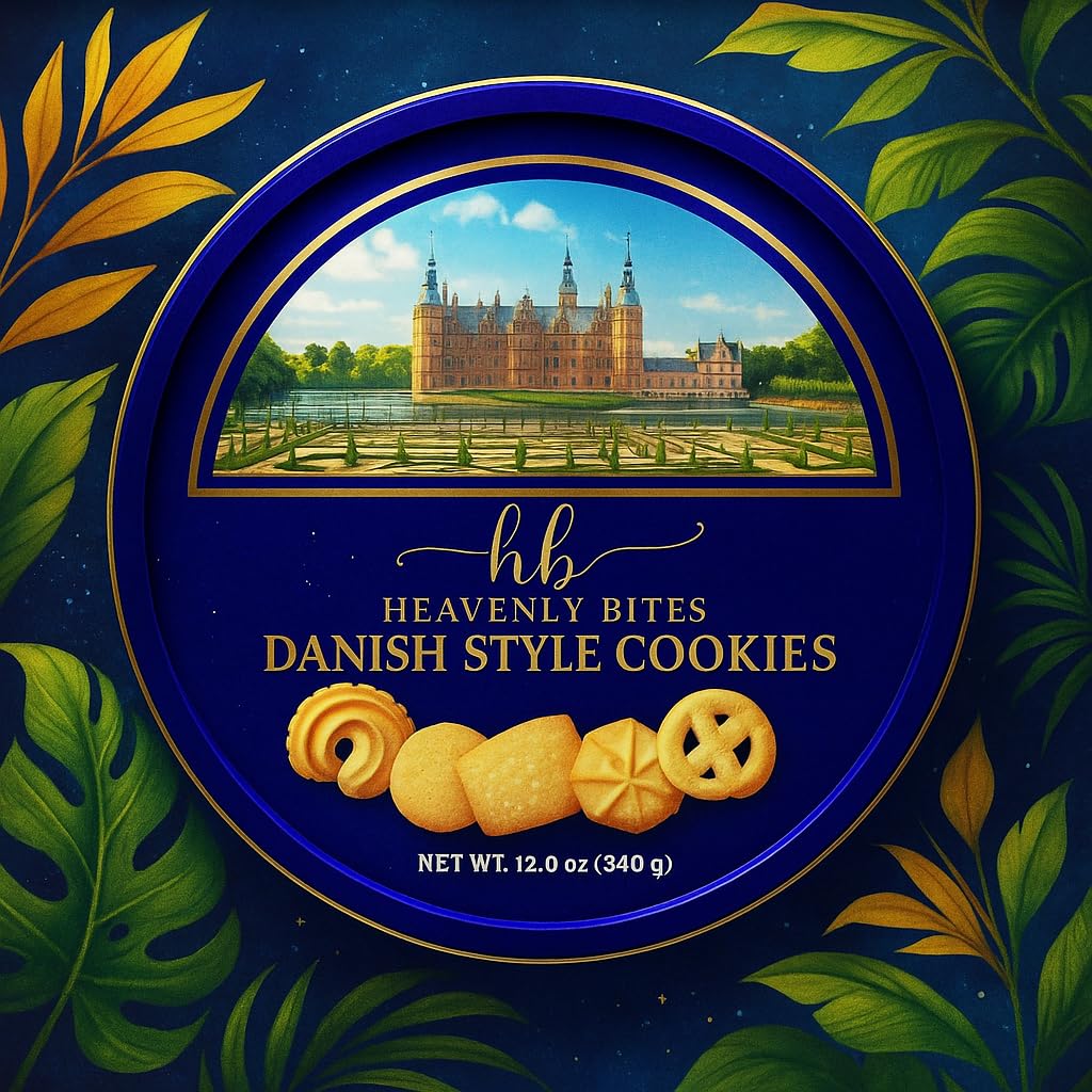 Heavenly Bites Danish Style Butter Cookies - 12 oz Metal Tin