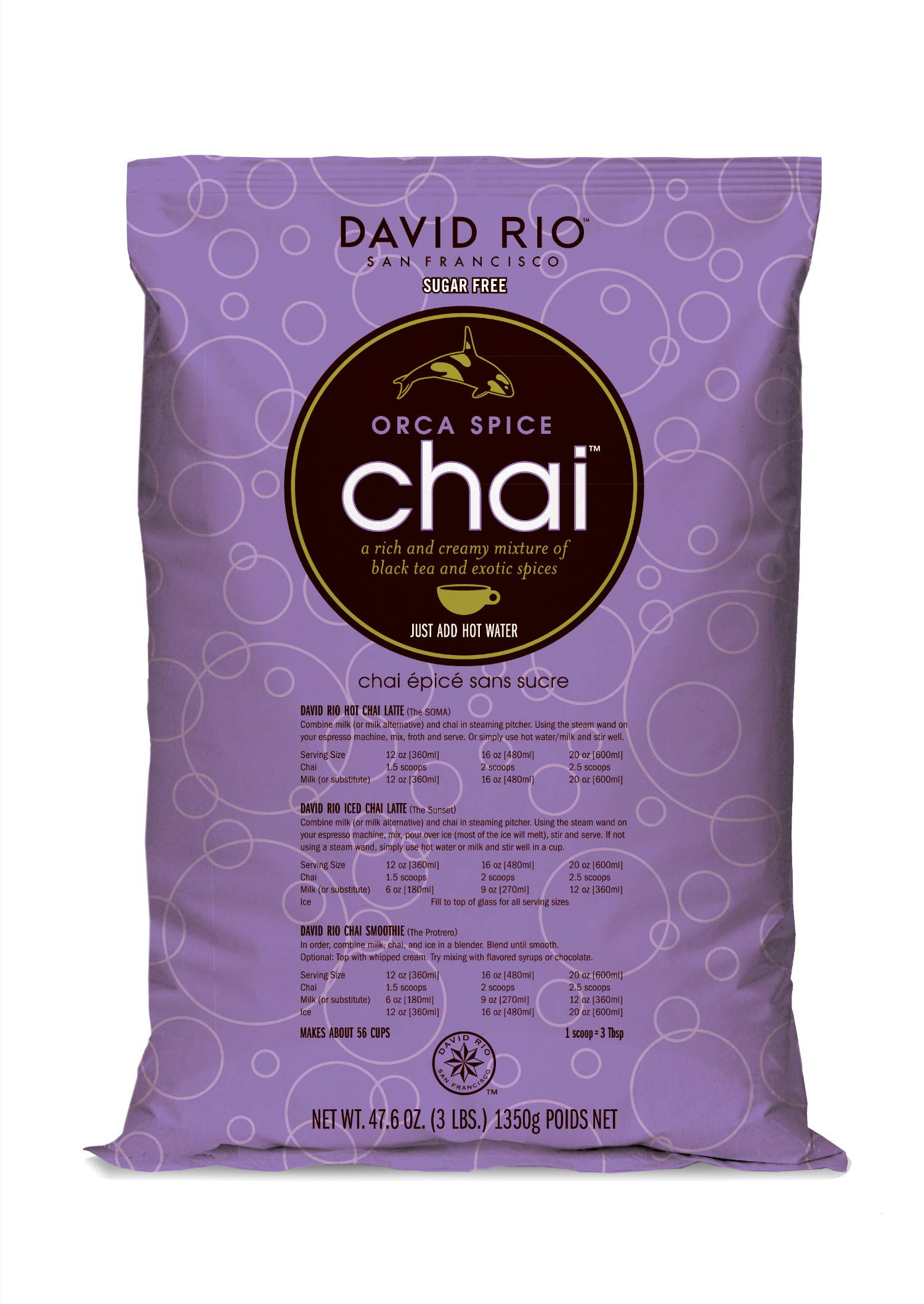 David Rio Orca Spice Sugar Free Chai, 48 Ounce (Pack Of 1)