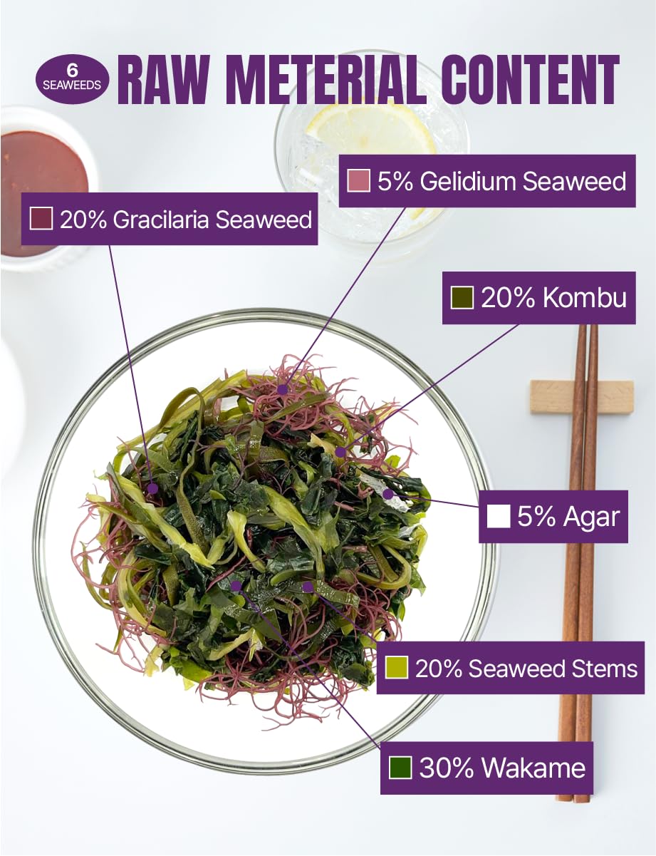Korean Assorted Seaweed Salad 8G * 7 Packs - Seaweed Salad Mix