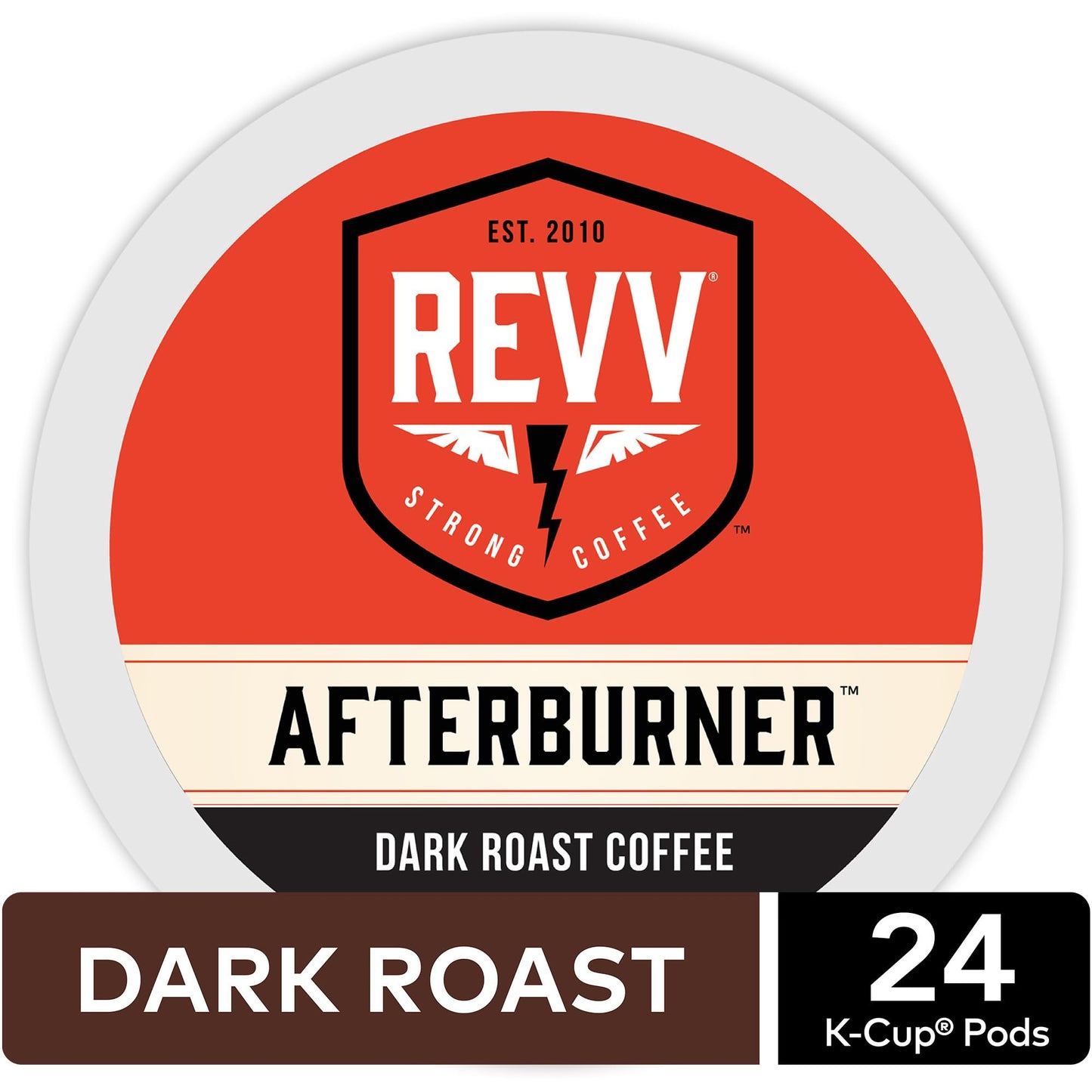 revv Afterburner Dark Roast Coffee K-Cup Pods, 96 Count, Single-Serve, 24 Count (Pack of 4)