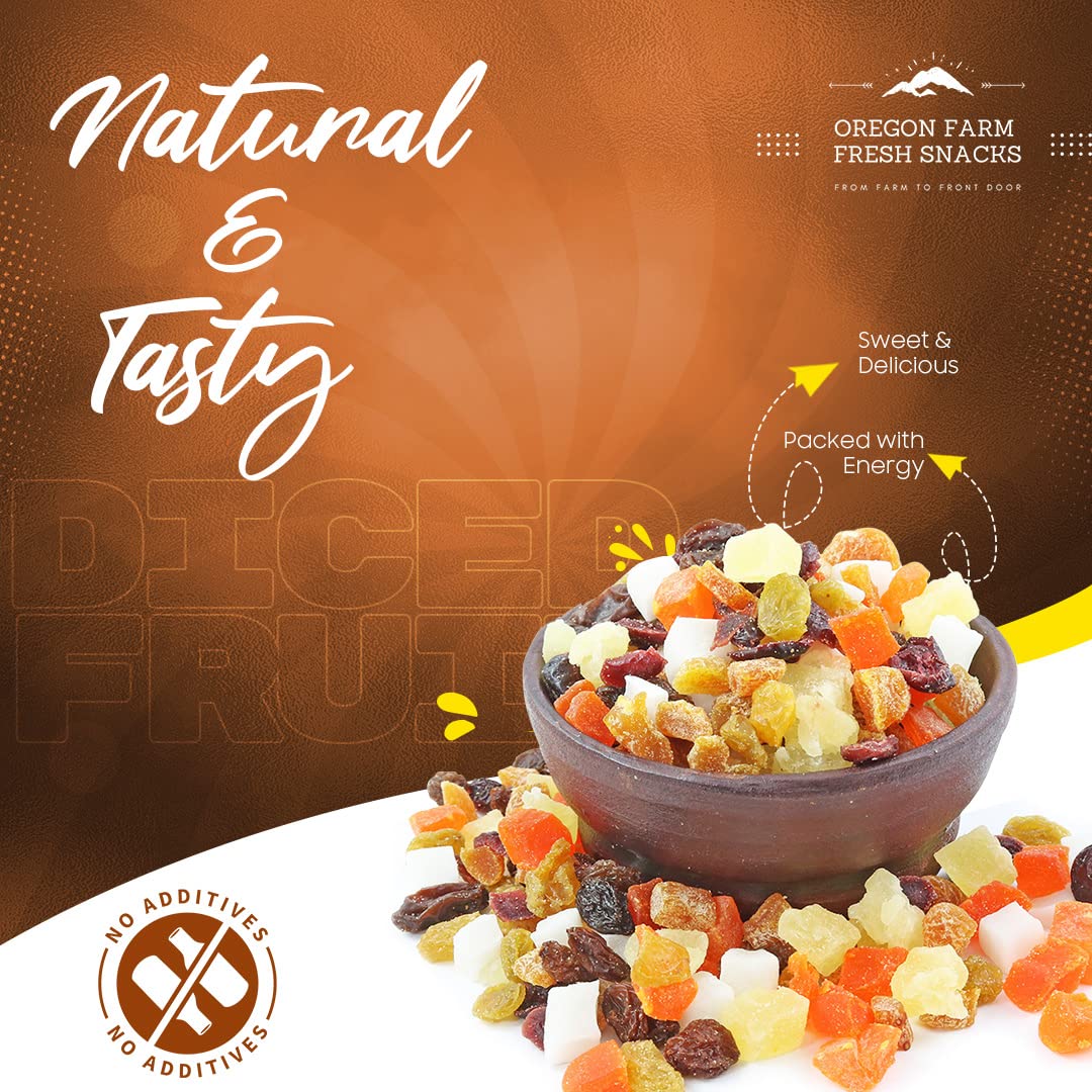 Oregon Farm Fresh Snacks Dried Fruit Mix – 24Oz Healthy Snacks - Fresh And Natural Fruit Trail Mix – Mixed Fruit Snacks For Adults And Kids – Ideal For Breakfast, Cakes, Snacks