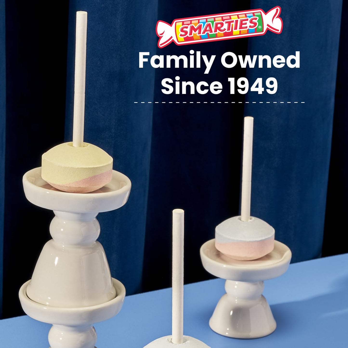 Smarties Double Lollies Mega - Gluten Free  Peanut Free  Fat Free Assorted Fruity Flavors Lollipops - Perfect for Birthdays  Parties - Made by US Candy Company Since 1949-24 Count Box (Pack of 2)