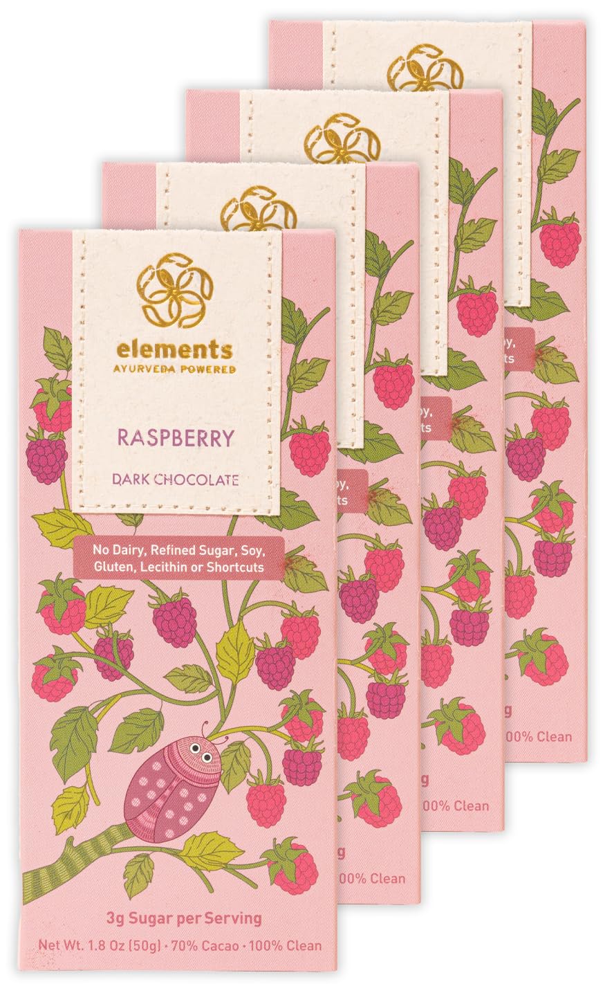 Elements Truffles Raspberry Bar w/Beetroot - Heavy Metal Tested - Dairy Free Chocolate Bar - Paleo, Gluten Free, Non-GMO, Raw & 
