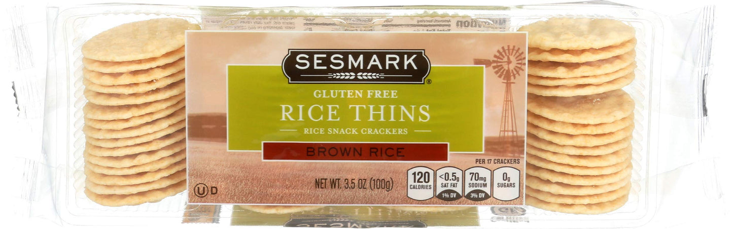 Sesmark Brown Rice Thins, 3.5 Oz