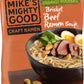 Mike's Mighty Good Pillow Pack with Beef Brisket Ramen Soup, Organic Hearty Instant Noodles, Flavorful Quick Meal, Rich Savory B