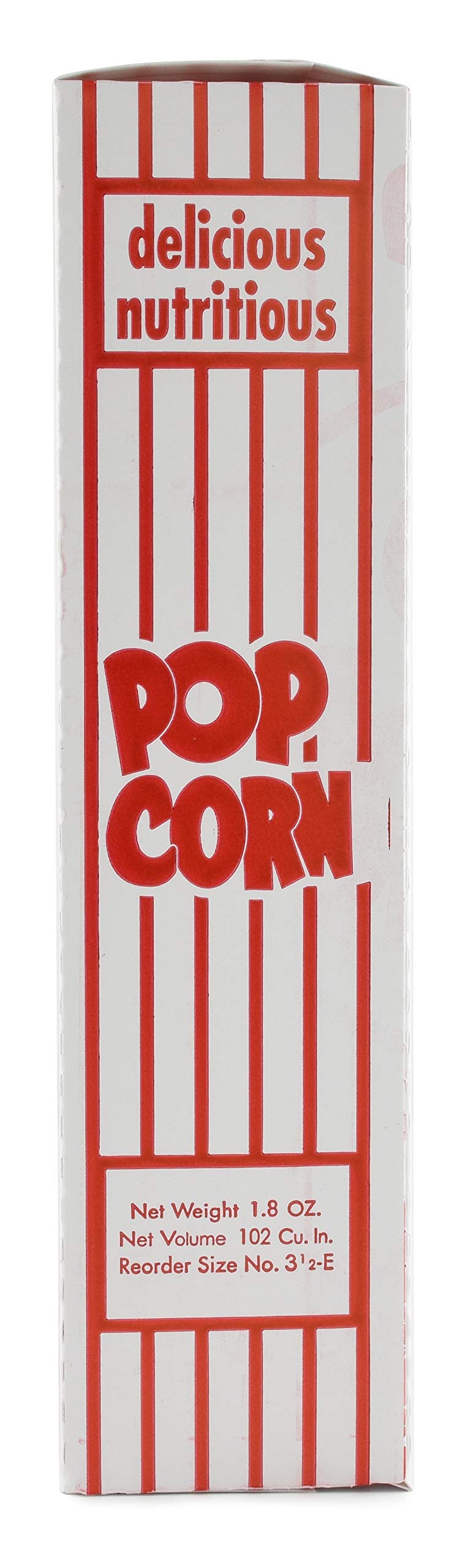 Snappy Popcorn 3.5-E Red and White Close Top Popcorn Boxes, 1.8 Oz, 500 Count
