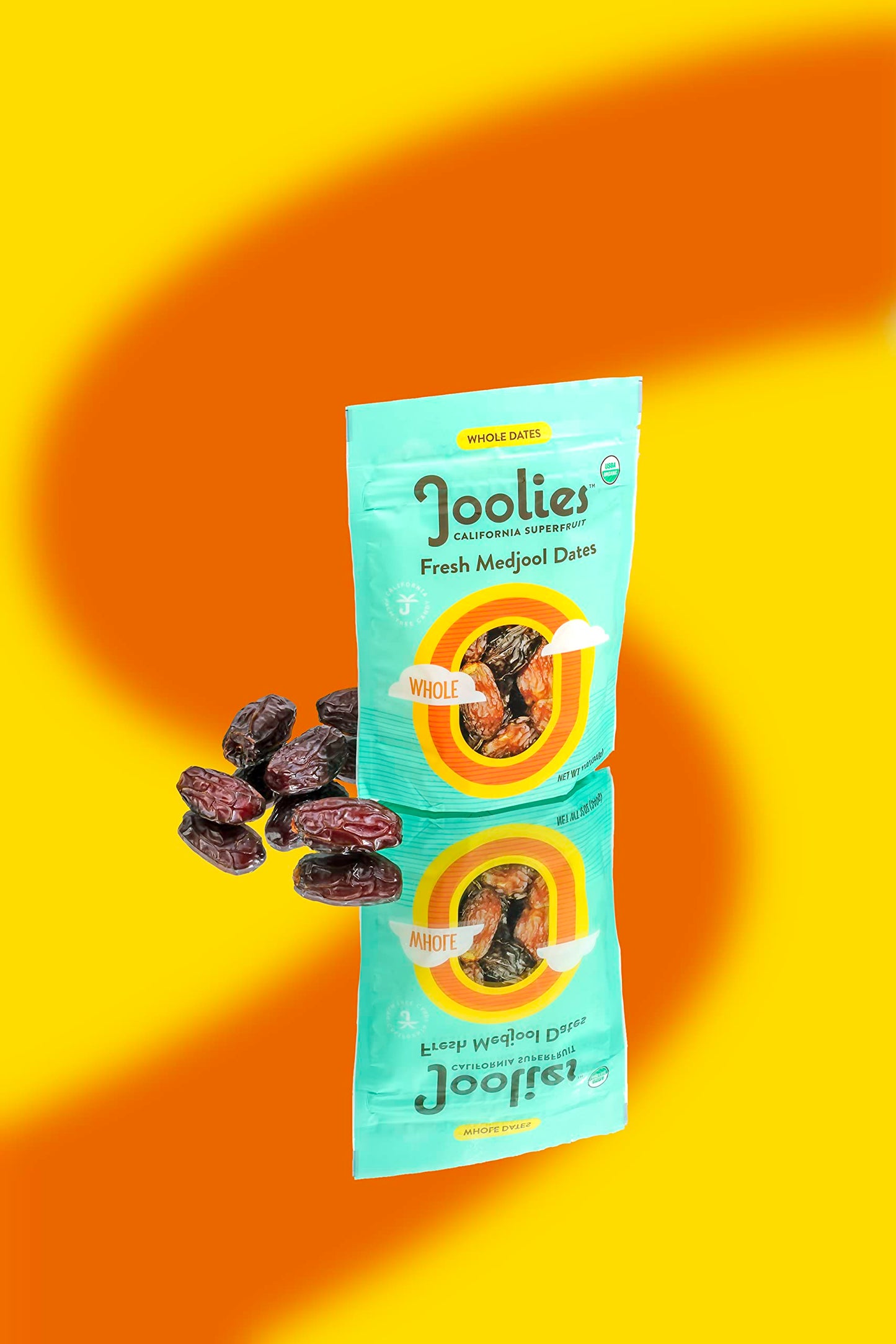 Joolies Organic Whole Medjool Dates | 12 Ounce Pouch | Pack of 2 | Fresh California Grown Fruit | Vegan, Gluten-Free, Paleo, No