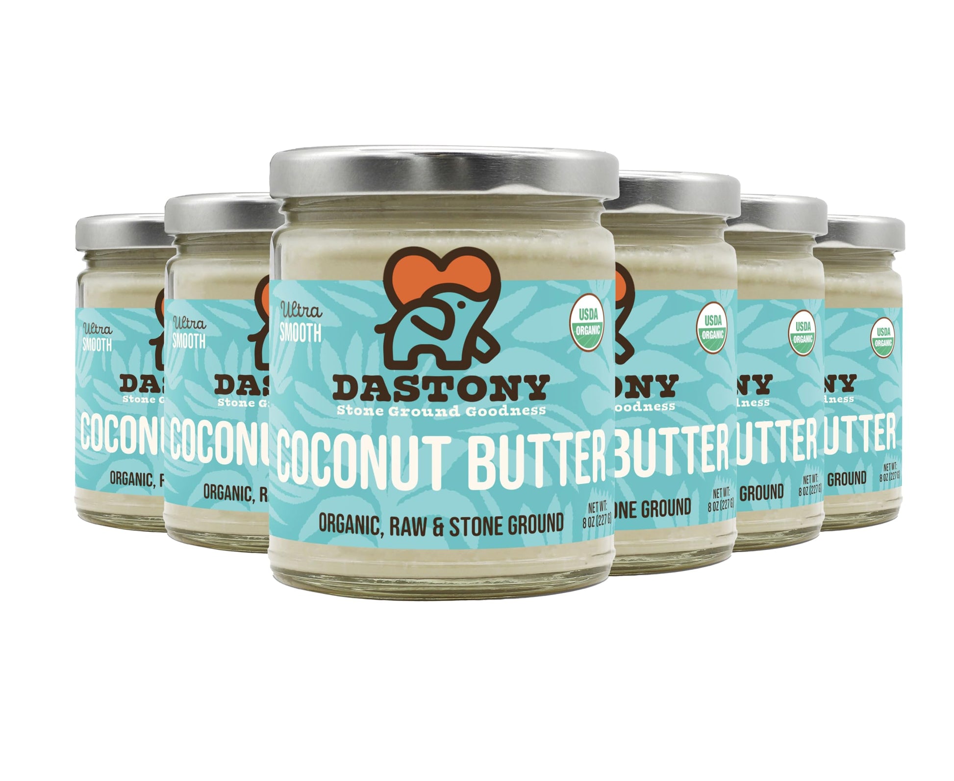 Dastony Organic Raw Coconut Butter, 8 oz | Only One Ingredient | Vegan, Paleo and Keto Friendly, Non GMO, Gluten-free - Pack of 
