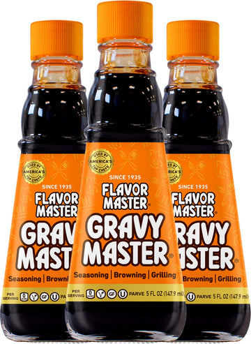 Roses Brands Gravy Master Grilling Sauce - Vegetarian, No Gluten - 5 Fl Oz (Pack of 3) - Kosher, Pareve - Made in the USA