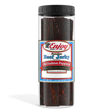 Enjoy Beef Jerky Old Fashion Peppered | 20 Oz (Pack Of 1) | 32 Count | Traditional Style | Usa Made | High Protein | Low Fat | Z