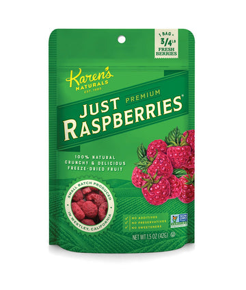 Karen's Naturals Just Raspberries, 1.5-Ounce Package (Pack of 6) (Packaging May Vary)