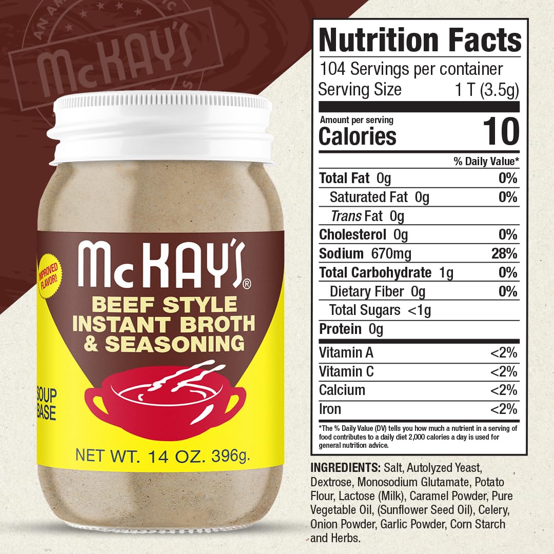 Mc Kays Chicken and Beef Powdered Soup Seasoning, Gluten Free, 14 Ounce (Pack of 2)