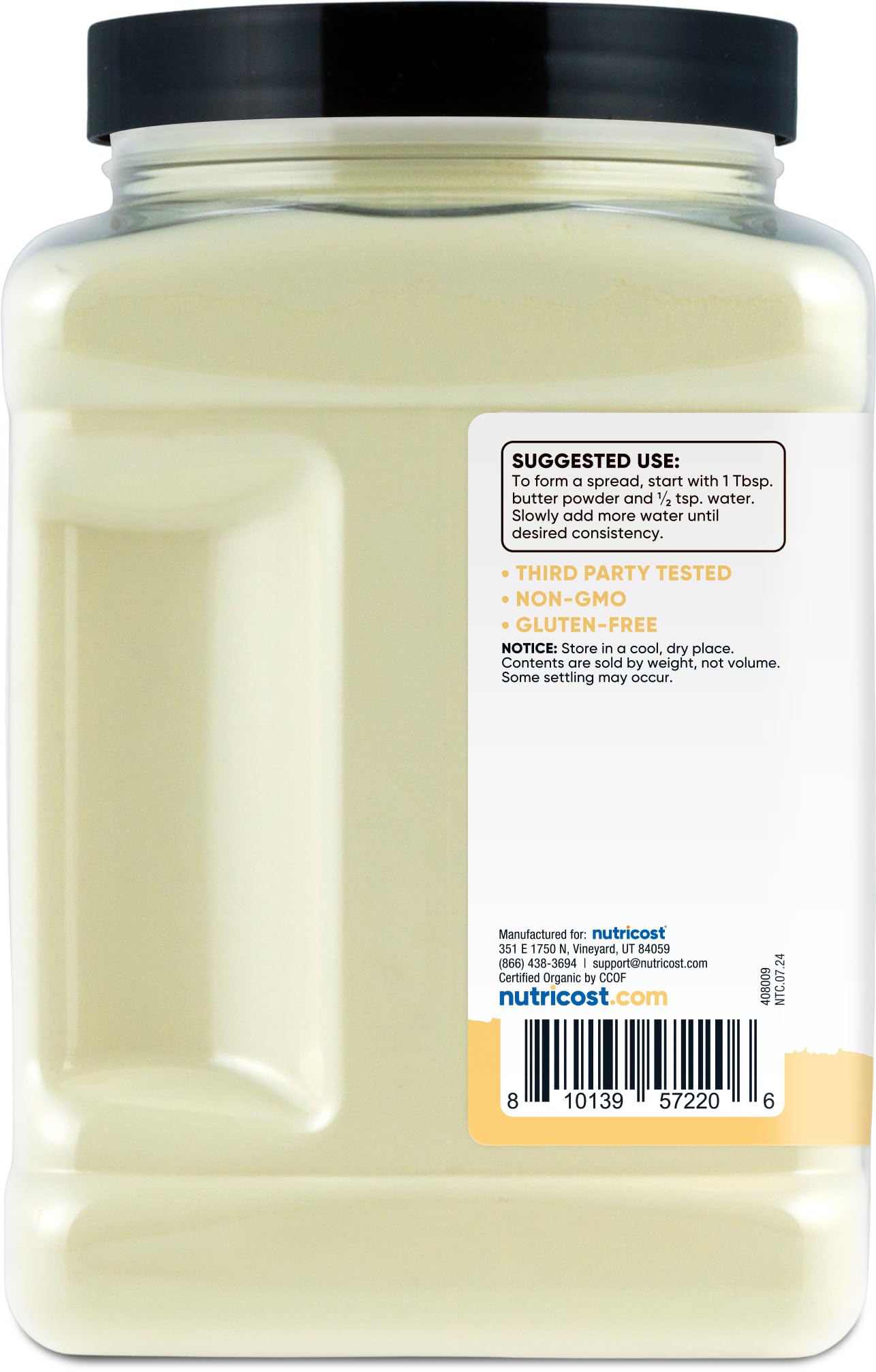 Nutricost Organic Grass-Fed Butter Powder (1.5 LB) - GMO-Free, Gluten-Free