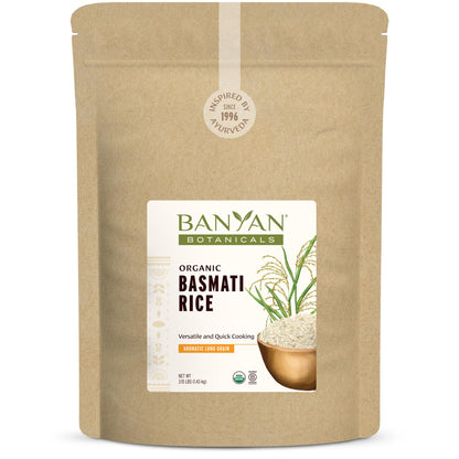 Banyan Botanicals White Basmati Rice - Organic & Pure Basmati Rice for Cooking Healthy Meals and Making Kitchari - With Resealab